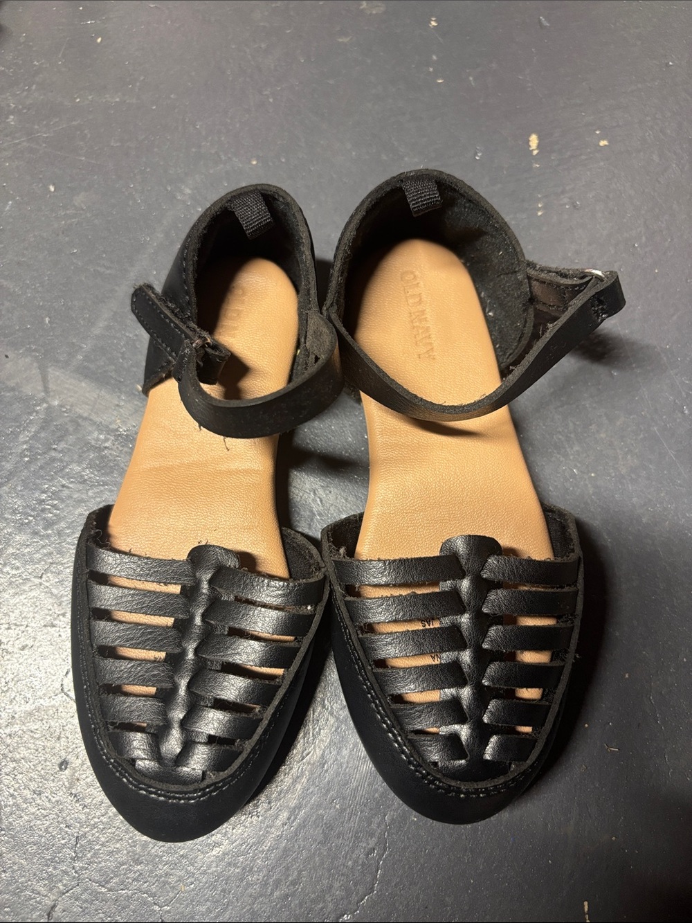Girl Old Navy Black Braided Closed-Toe Ankle-Strap Sandals
